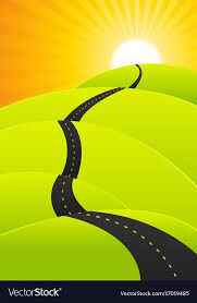 Long winding road toward the sun