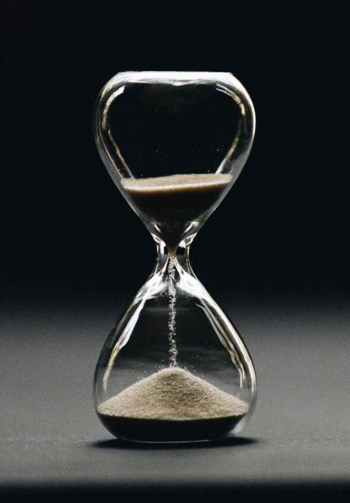 Hour glass with sand